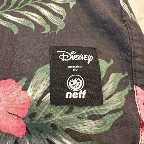 Disney x Neff Short Sleeve Button Up Mens Mickey Tropical Floral Large - Picture 4 of 6